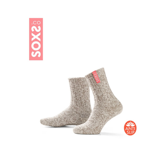 Wollsocken Beige Antirutsch